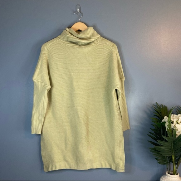 Lillusory Sweaters - Lillusory Green Ribbed Knit Oversized Turtleneck Sweater